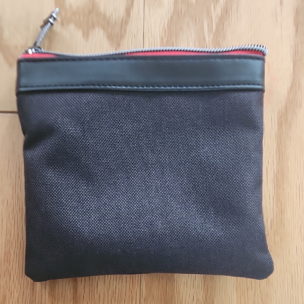 Tumi Black and Red Toiletry Bag Zipper Pouch - Picture 6 of 10